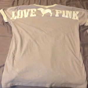 VS Pink pastel purple v neck tee